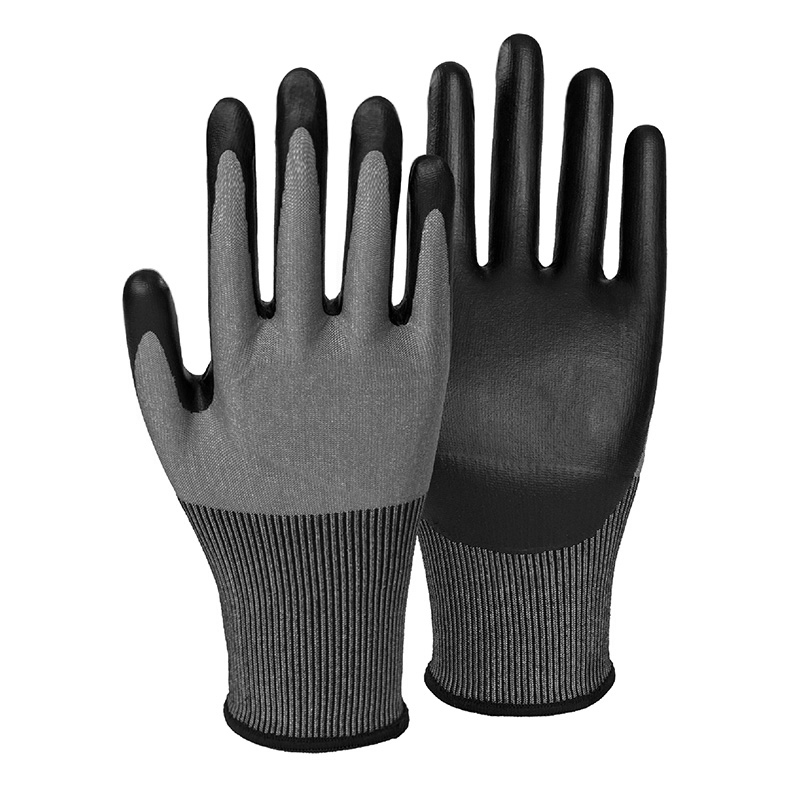 13G cut F/A6 DexiFoam palm coated gloves - Steel