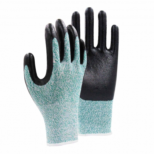 13G cut E/A5 nitrile smooth palm coated gloves