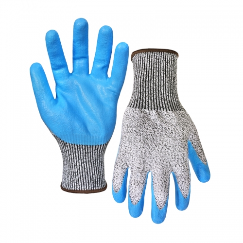 13G cut C/A3 nitrile fake foam coated gloves