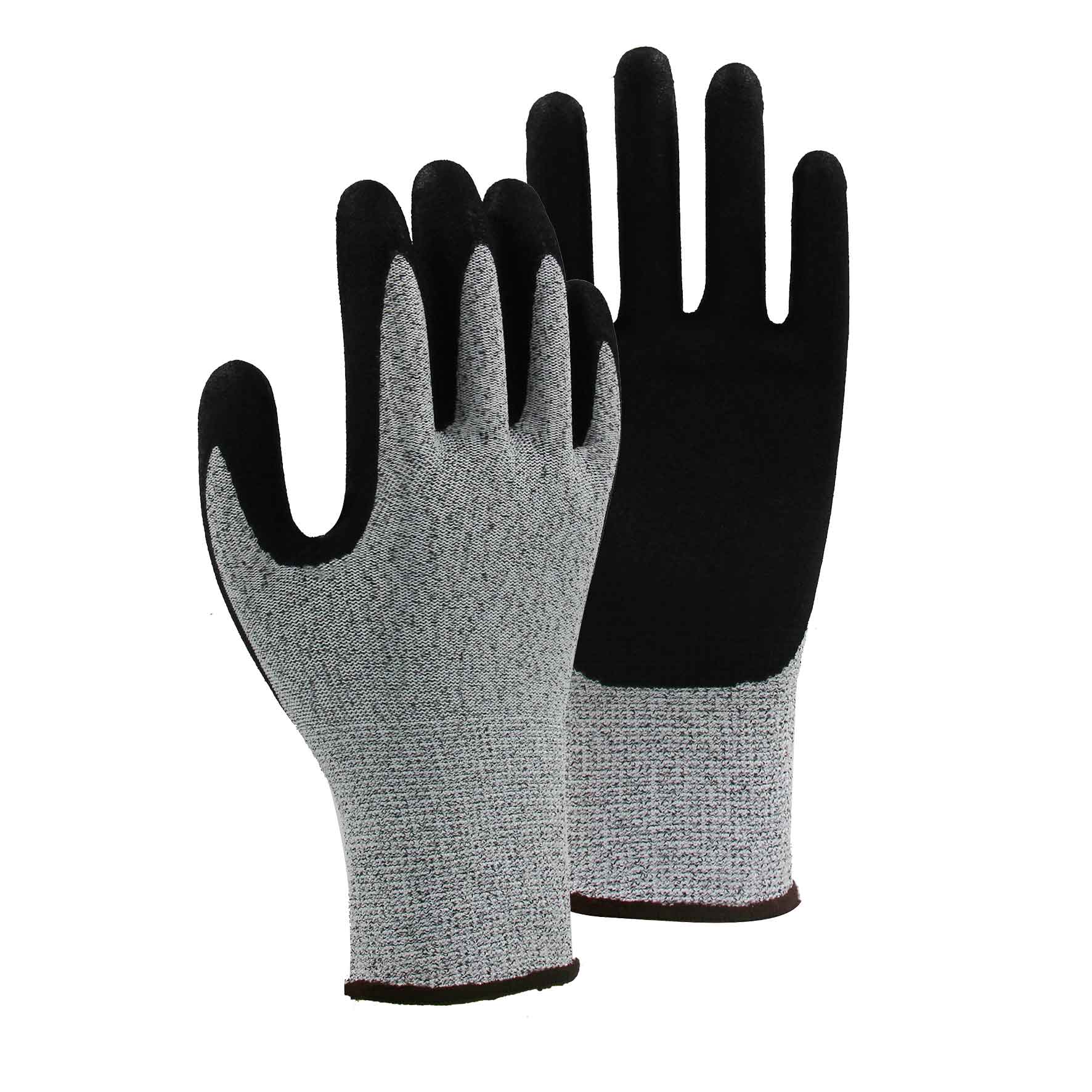 13G cut C/A3 nitrile sandy palm coated gloves - Glass Fibre