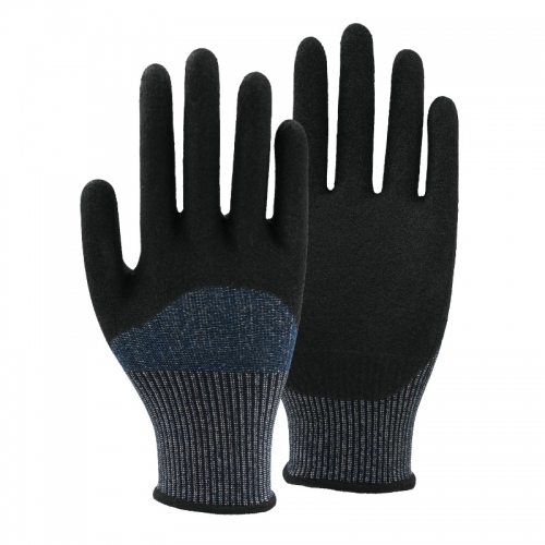 13G cut D/A4 nitrile sandy half coated gloves